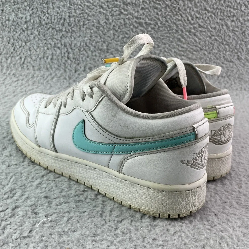 Nike Air Jordan 1 Retro Youth 5.5 Low White Neon GS Sportswear Casual Streetwear